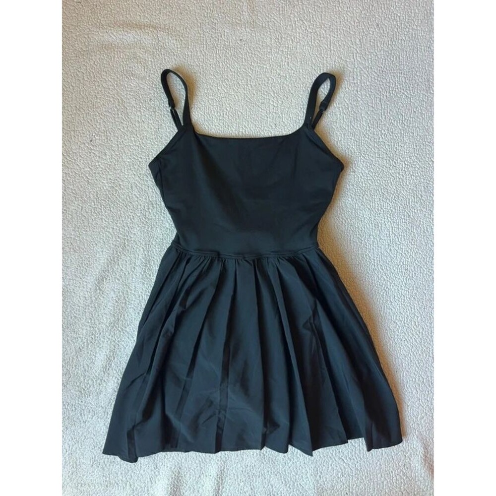 Gilly Hicks Hollister Open Back Pleated Black Dress Skater Mini Womens XS